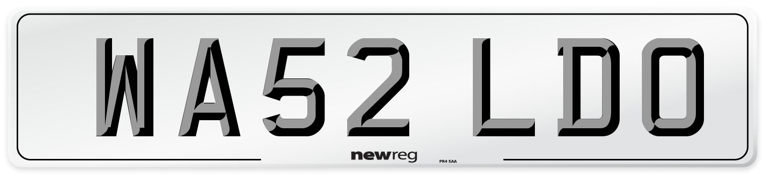 WA52 LDO Number Plate from New Reg